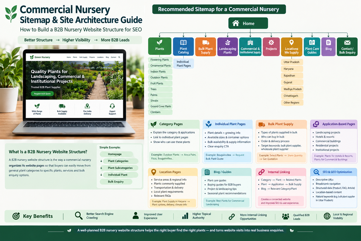 Commercial Nursery Sitemap & Site Architecture Guide: A B2B Nursery Website Structure That Converts