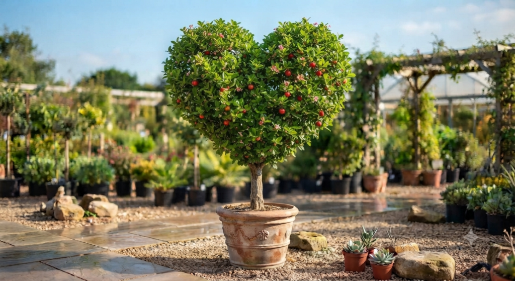 Malpighia Heart Shape ornamental plant available for sale at a nursery